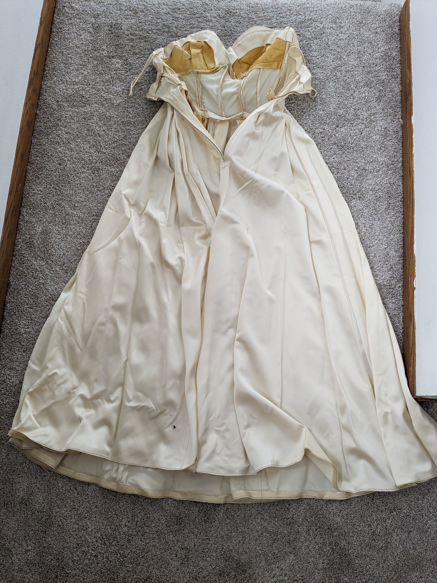 1950s silk satin wedding gown Dress Rad Bonnie's Vintage