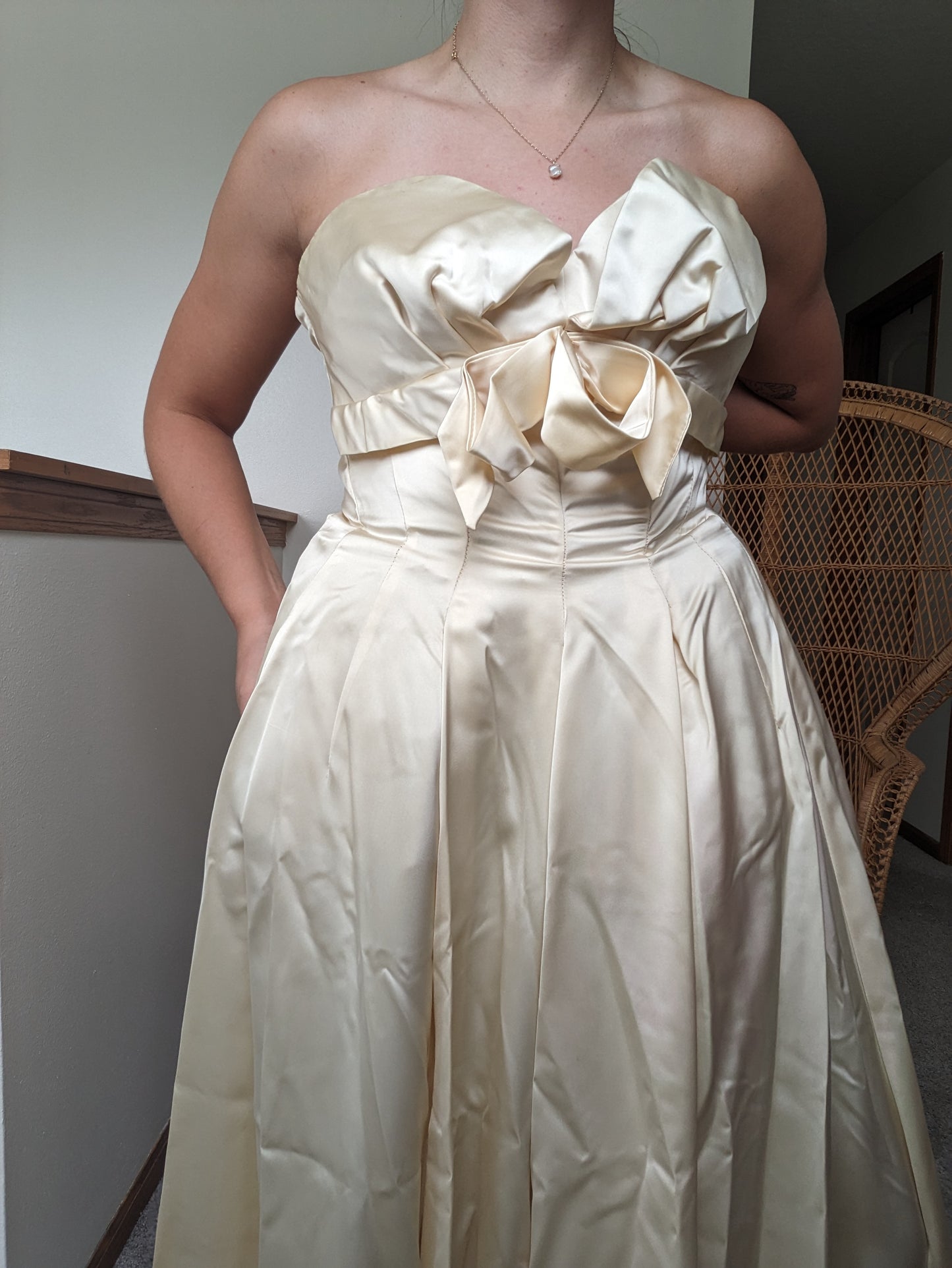 1950s silk satin wedding gown Dress Rad Bonnie's Vintage