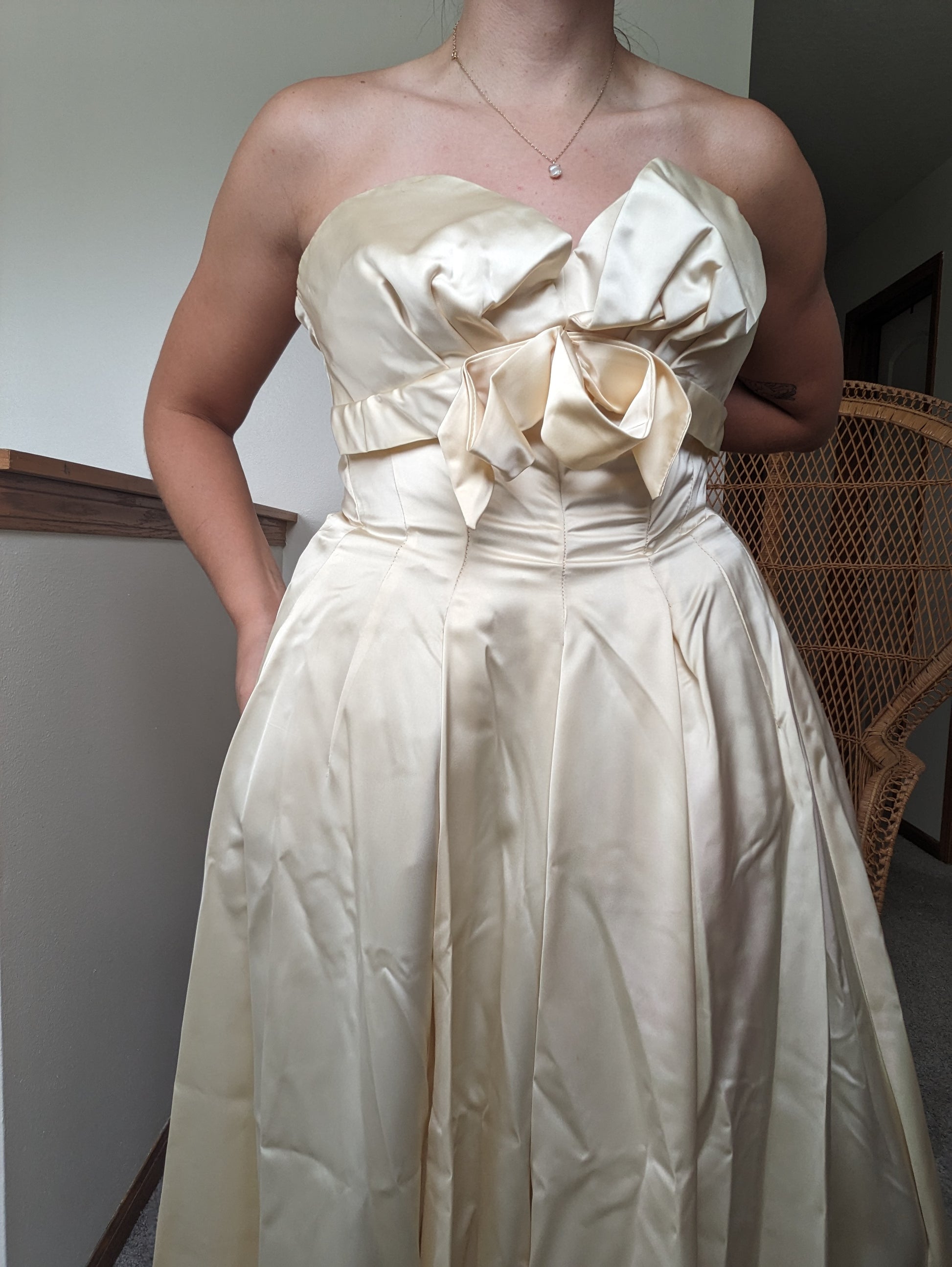 1950s silk satin wedding gown Dress Rad Bonnie's Vintage