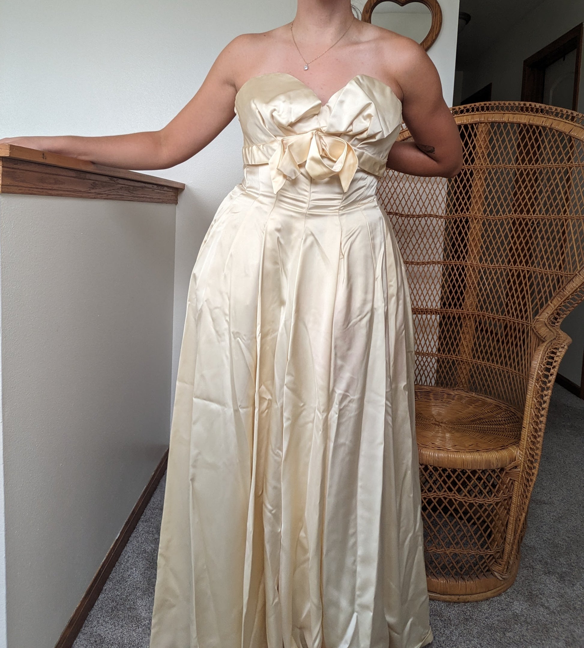 1950s silk satin wedding gown Dress Rad Bonnie's Vintage