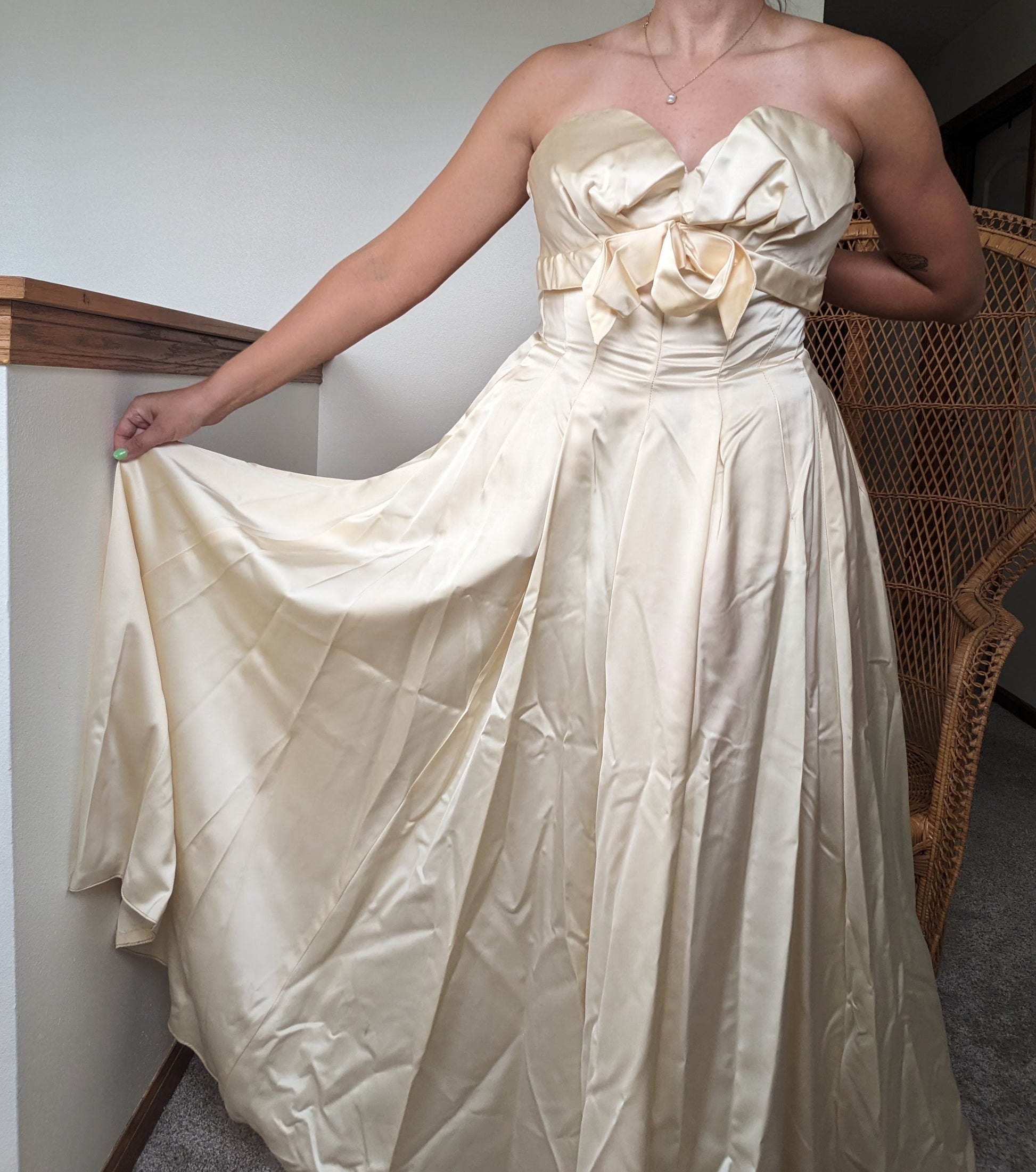 1950s silk satin wedding gown Dress Rad Bonnie's Vintage