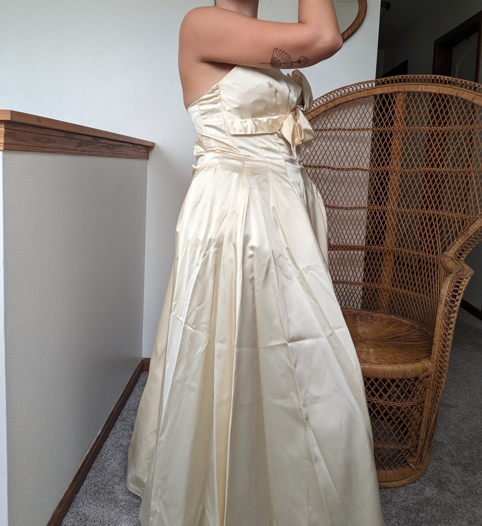1950s silk satin wedding gown Dress Rad Bonnie's Vintage