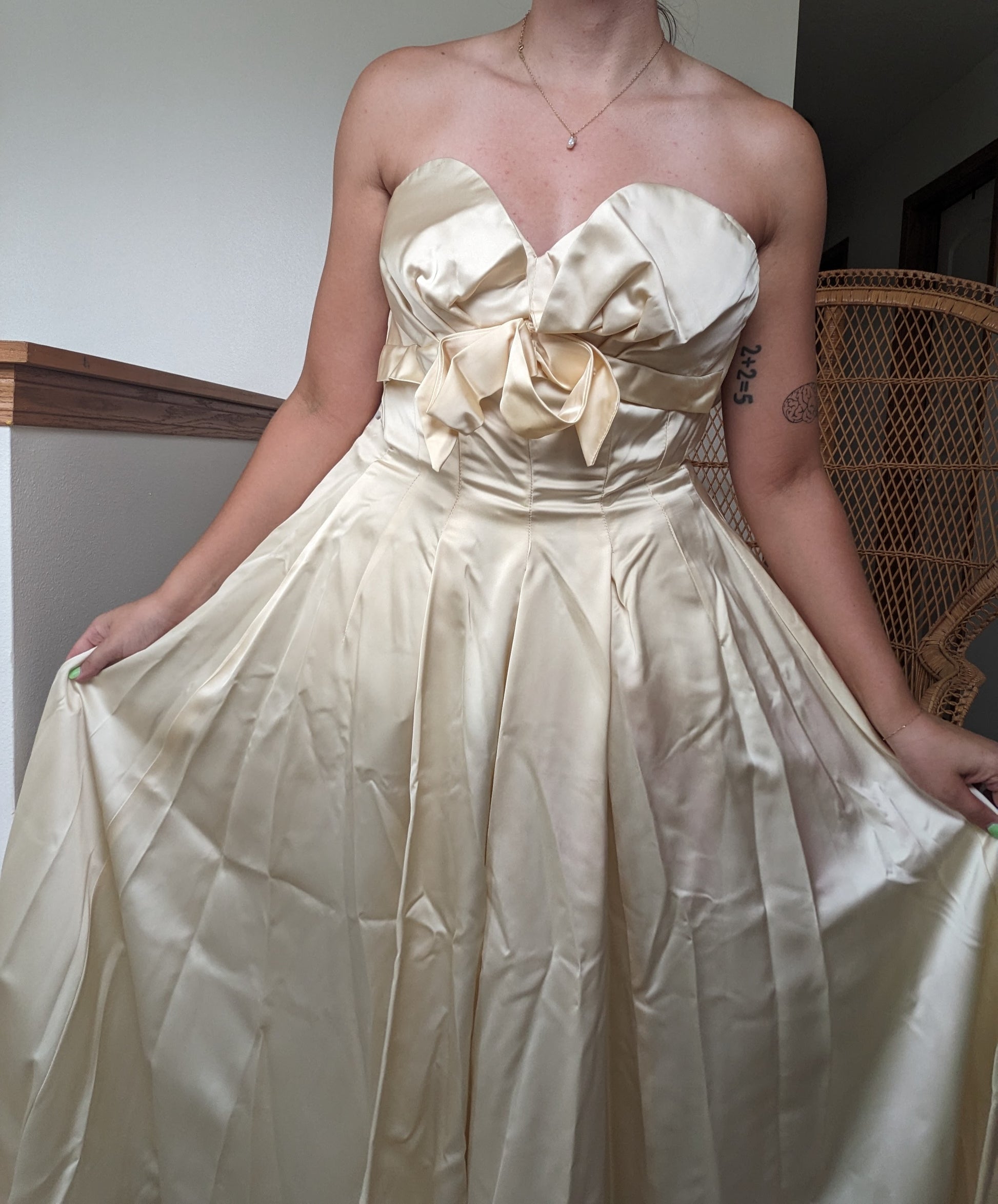 1950s silk satin wedding gown Dress Rad Bonnie's Vintage