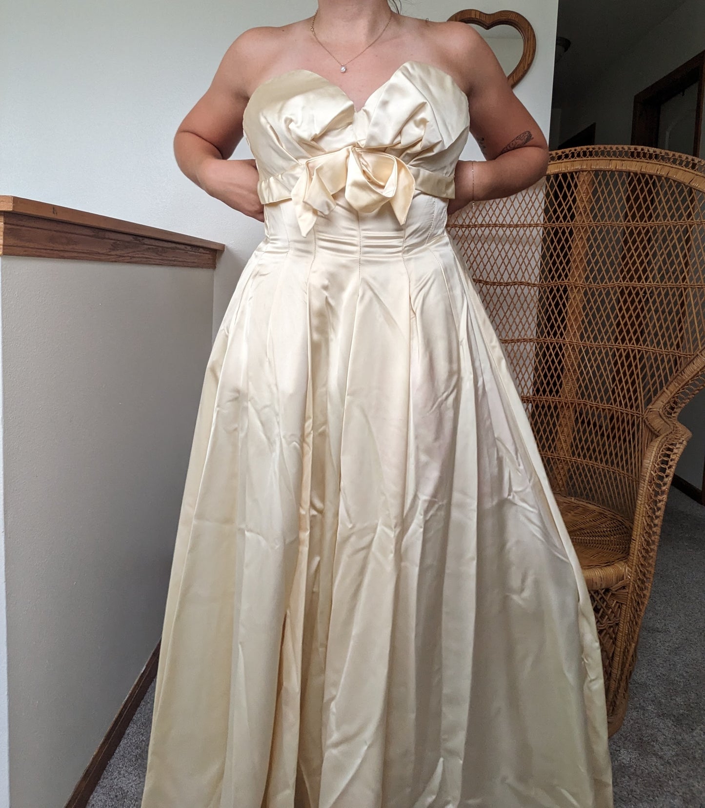 1950s silk satin wedding gown Dress Rad Bonnie's Vintage