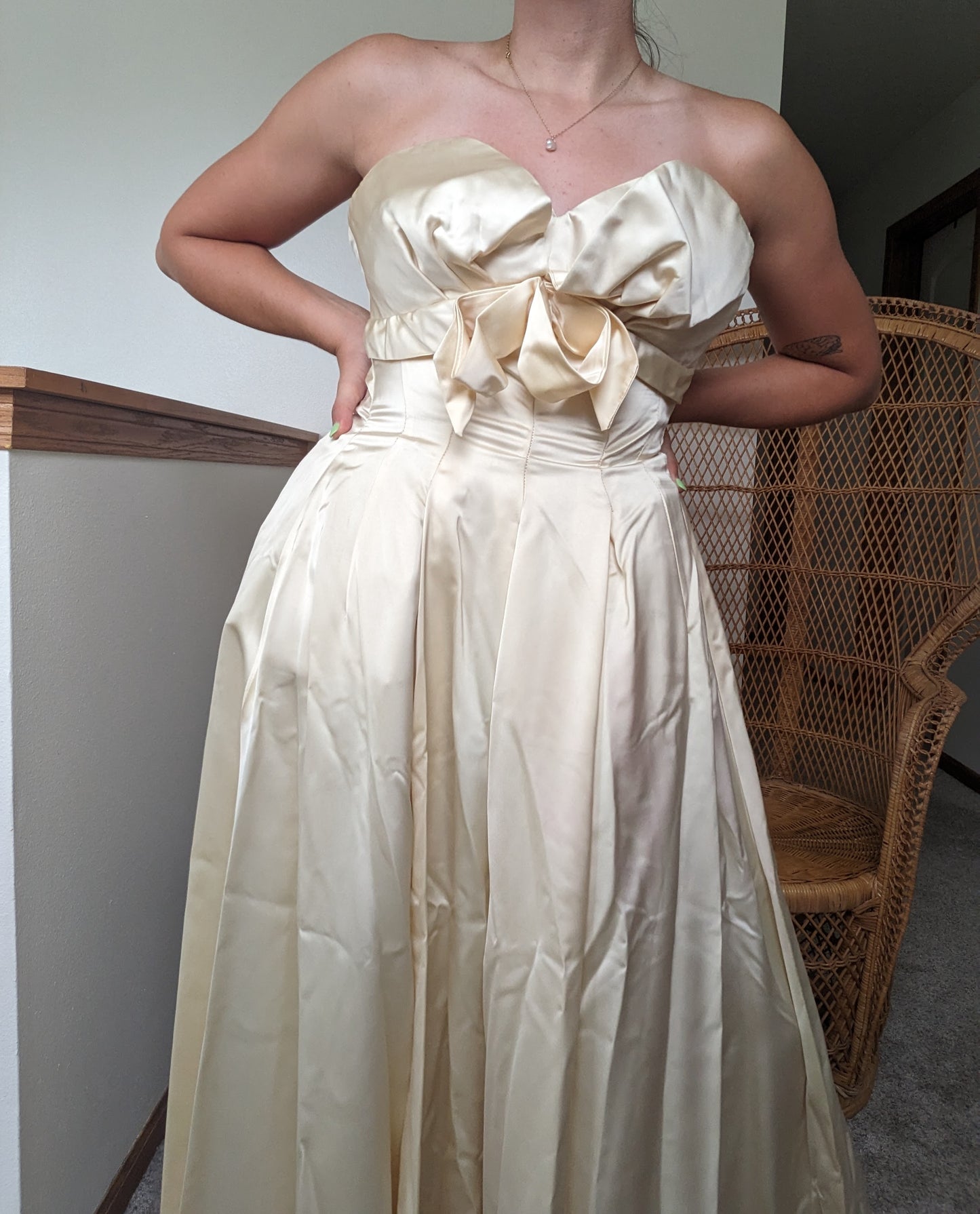 1950s silk satin wedding gown Dress Rad Bonnie's Vintage