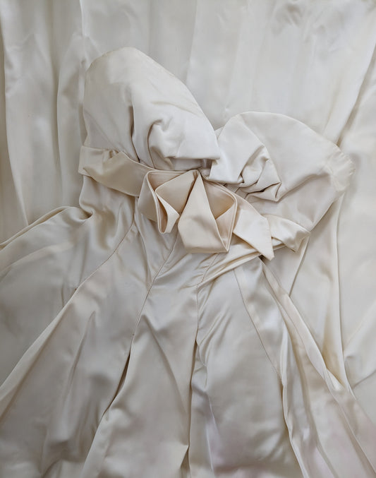 1950s silk satin wedding gown Dress Rad Bonnie's Vintage