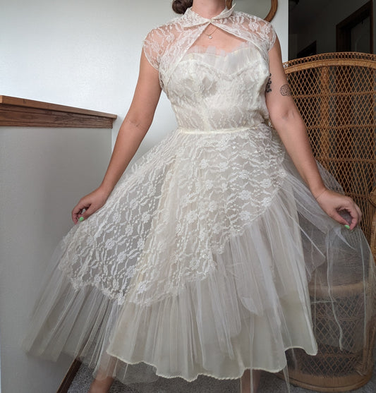 1980s does 50s wedding dress Dress Rad Bonnie's Vintage