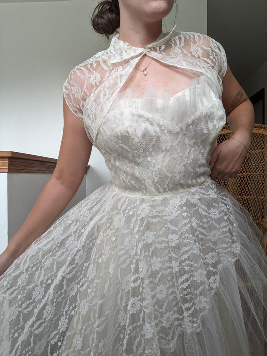 1980s does 50s wedding dress Dress Rad Bonnie's Vintage