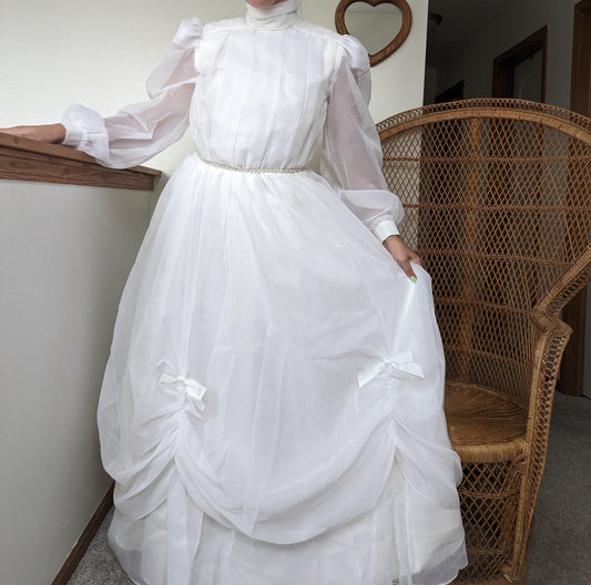 1960s balloon sleeve wedding gown Dress Rad Bonnie's Vintage