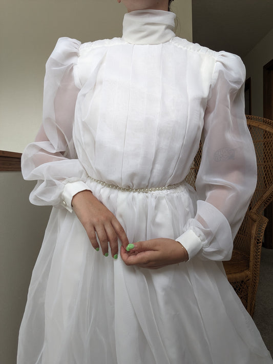 1960s balloon sleeve wedding gown Dress Rad Bonnie's Vintage