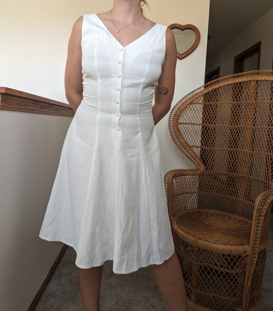 1970s/80s white dress Dress Rad Bonnie's Vintage