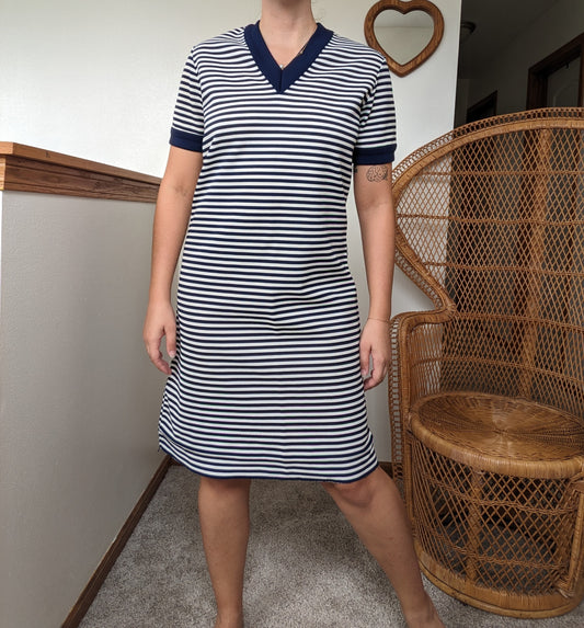 1970s nautical striped dress Dress Rad Bonnie's Vintage