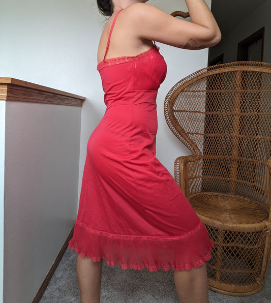1960s cherry red slip Slip Rad Bonnie's Vintage