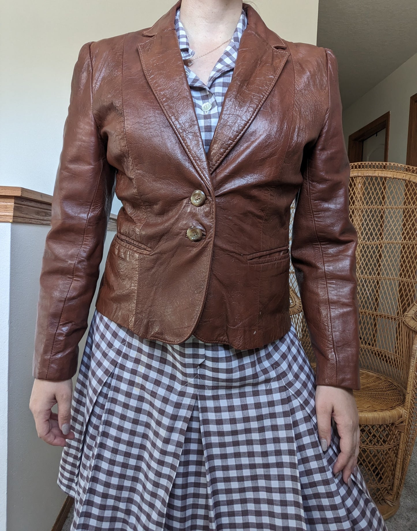 1970s brown leather jacket