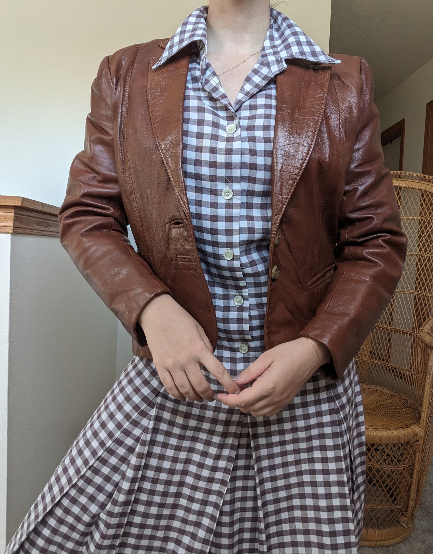 1970s brown leather jacket