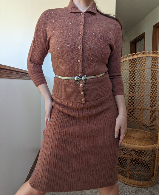 1940s cinnamon sweater set Sweater Set Rad Bonnie's Vintage