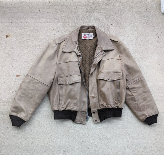 1960s Sears leather bomber jacket Jacket Rad Bonnie's Vintage