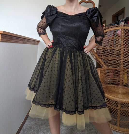 1980s lace and tulle party dress Dress Rad Bonnie's Vintage