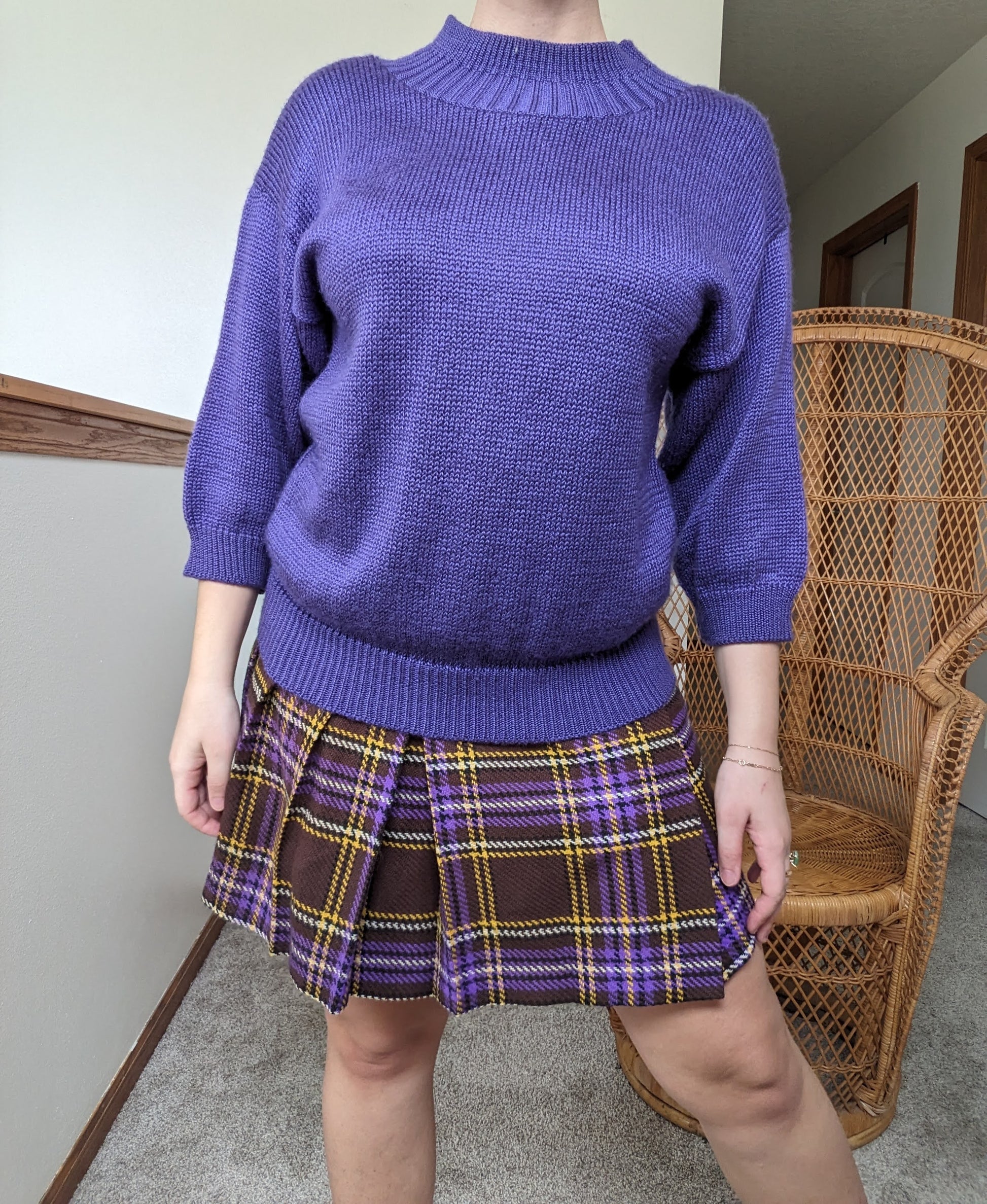 1980s eggplant sweater Sweater Rad Bonnie's Vintage