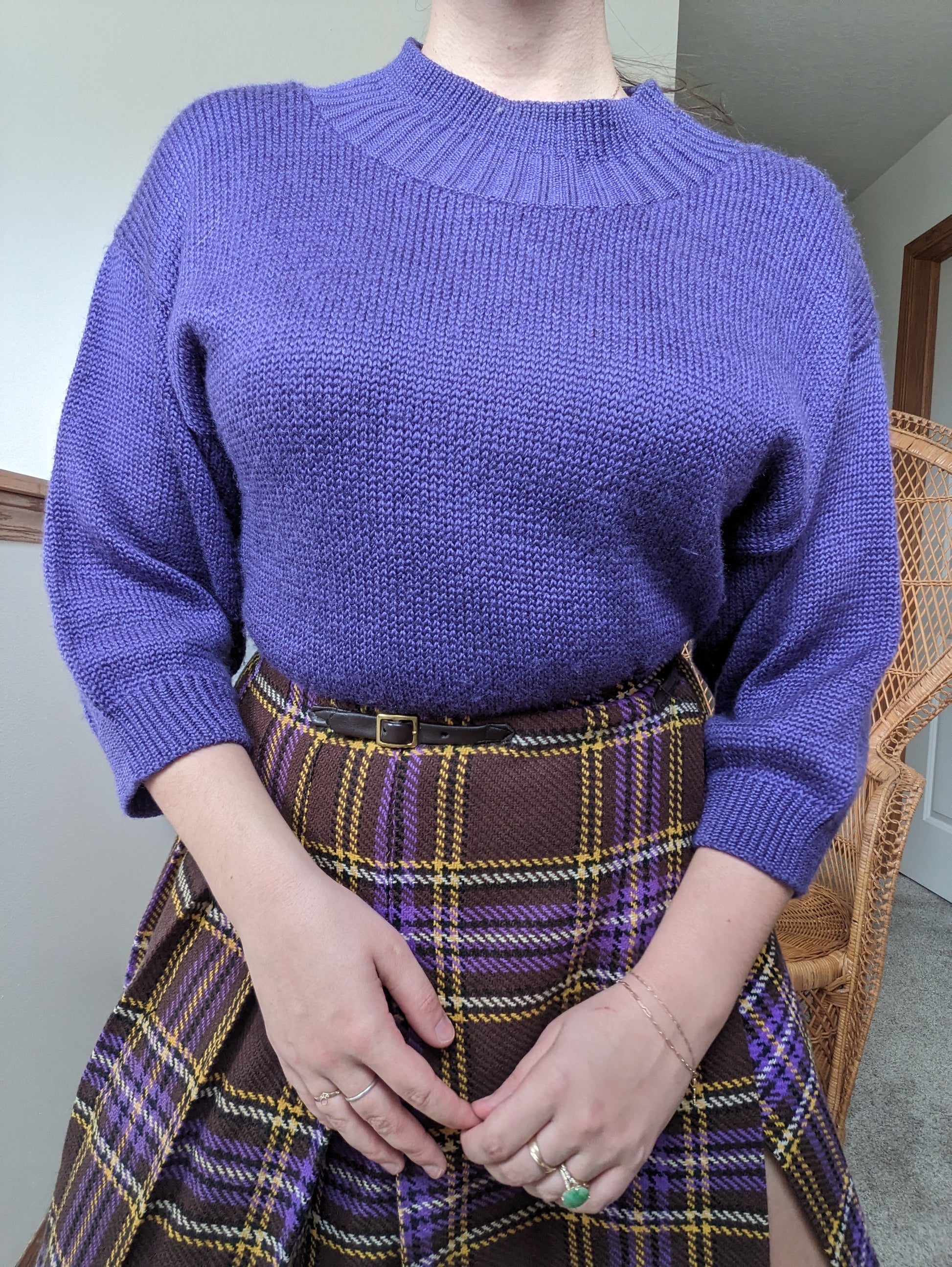 1980s eggplant sweater Sweater Rad Bonnie's Vintage