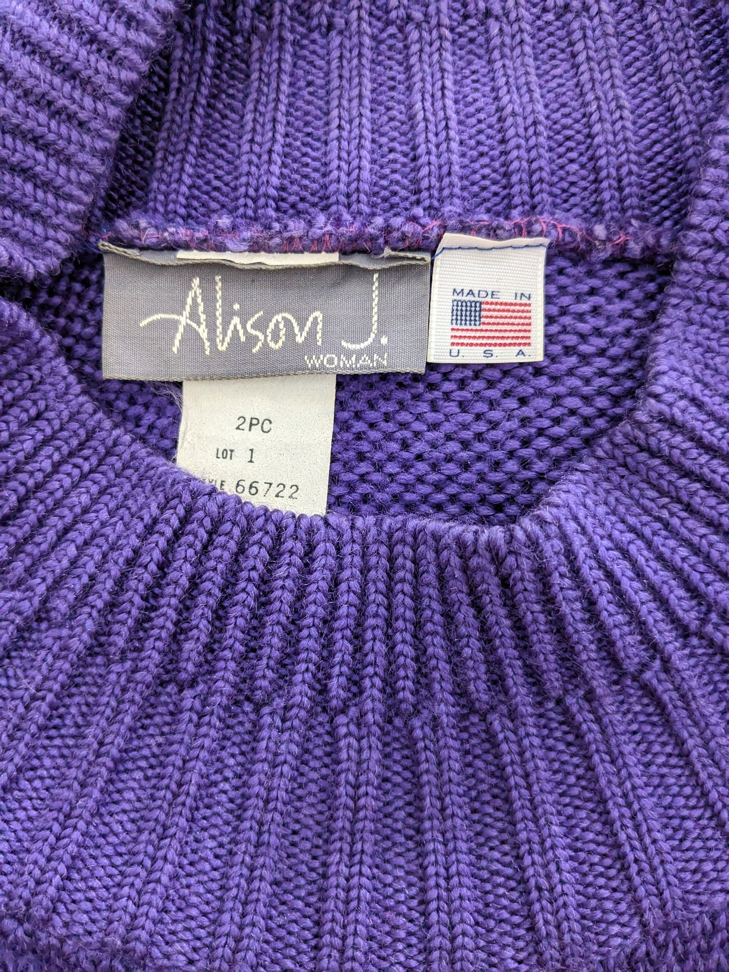 1980s eggplant sweater Sweater Rad Bonnie's Vintage