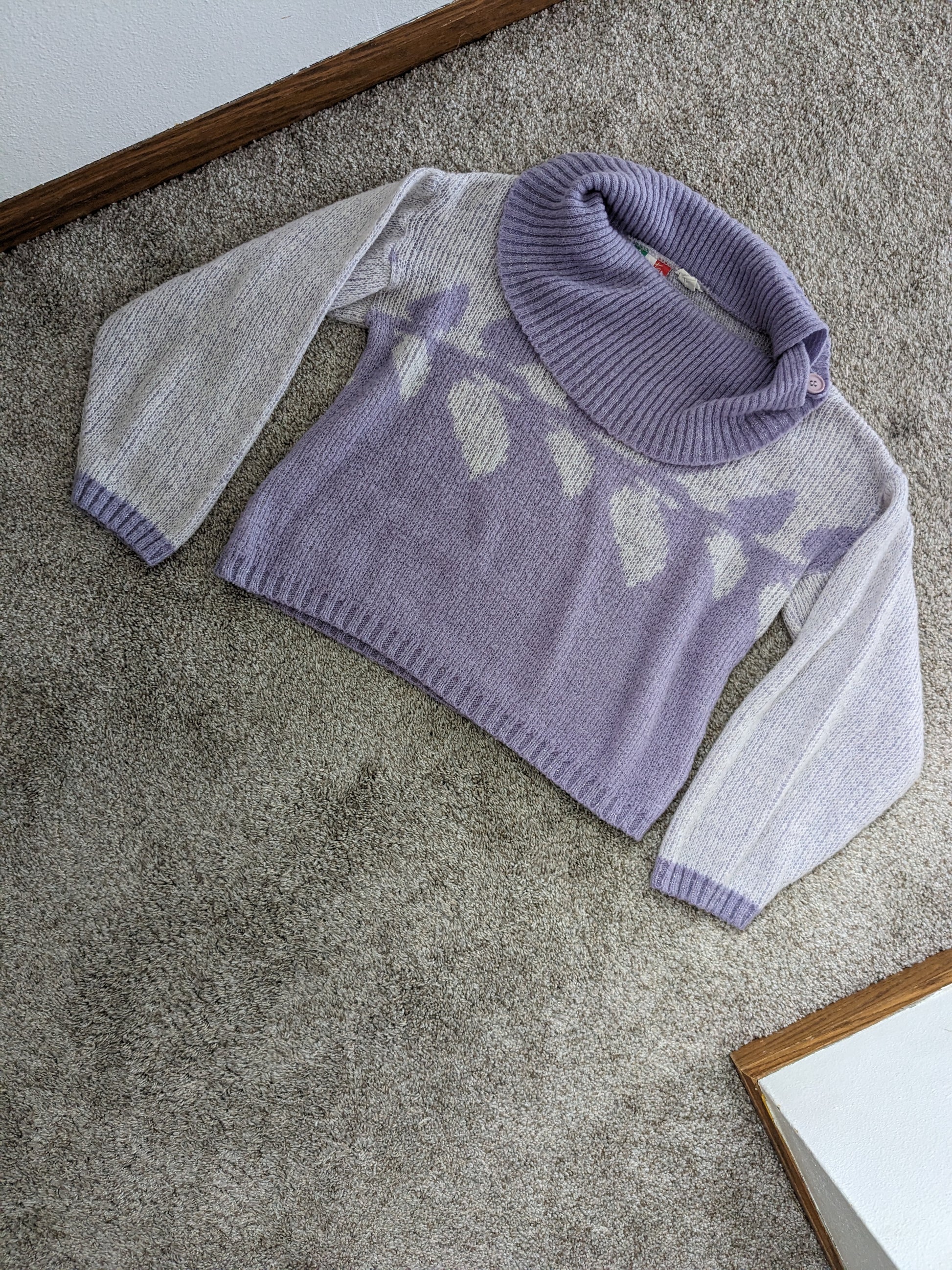1980s lavender cowl sweater Sweater Rad Bonnie's Vintage