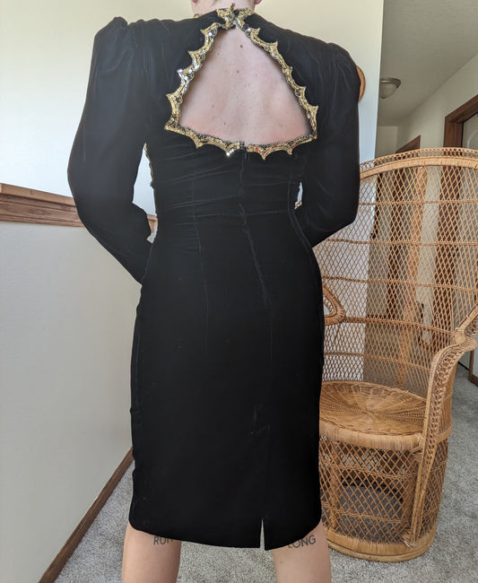 1980s velvet and sequin cocktail dress Dress Rad Bonnie's Vintage