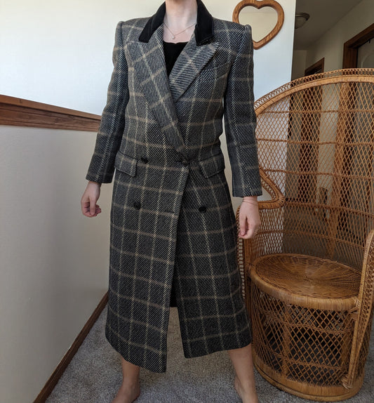 1980s structured plaid coat Coat Rad Bonnie's Vintage