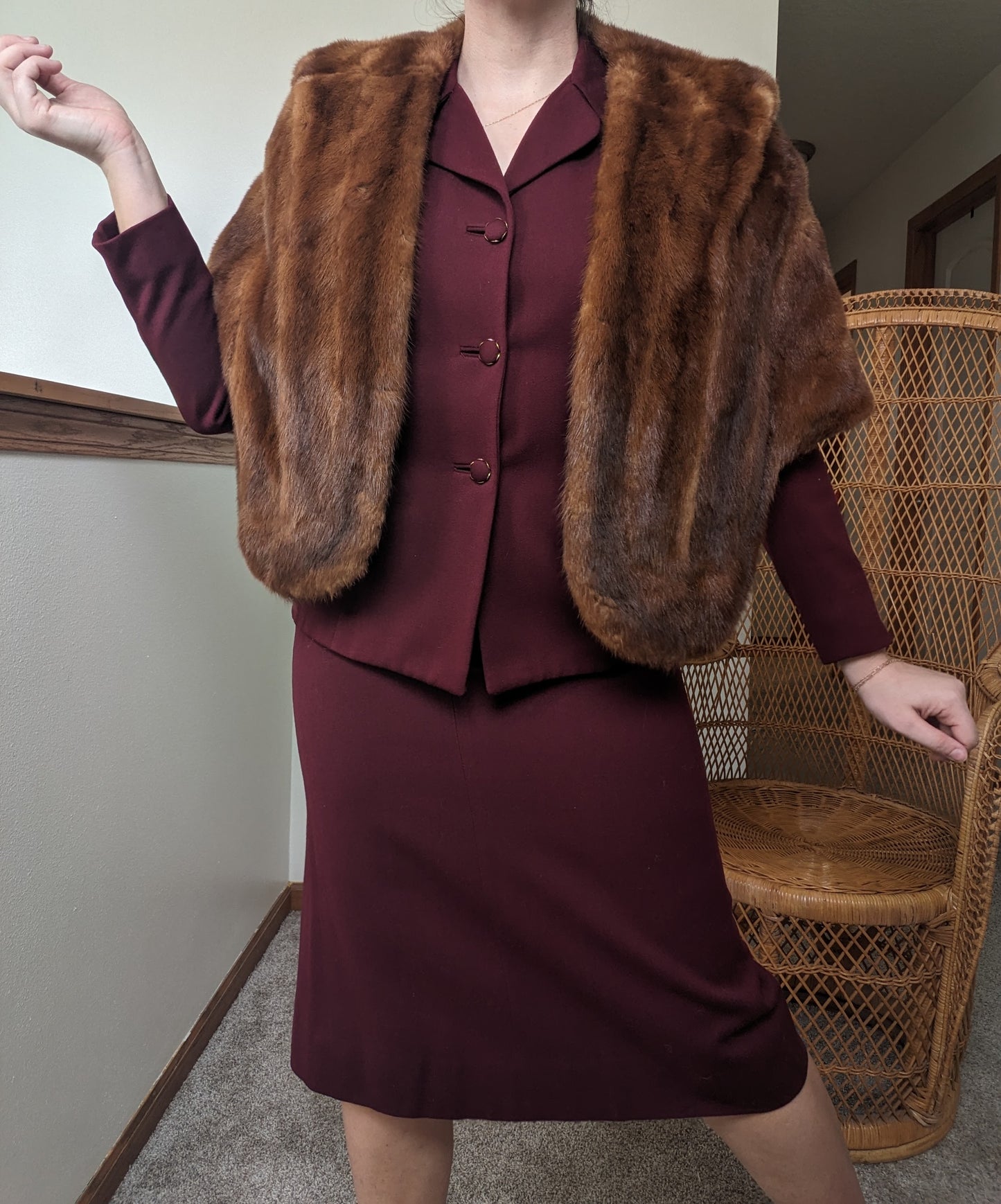 1940s fur capelet shawl