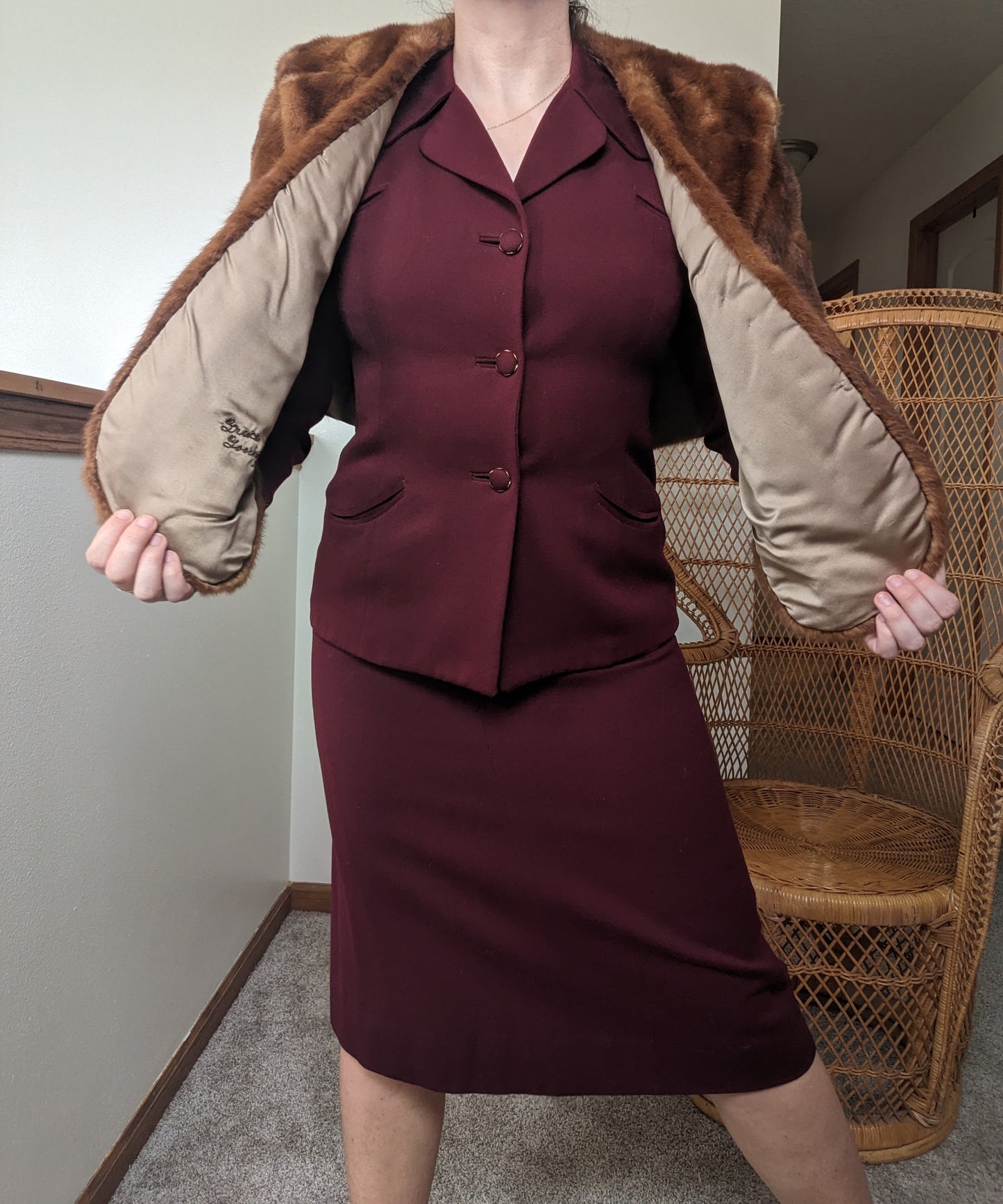 1940s fur capelet shawl