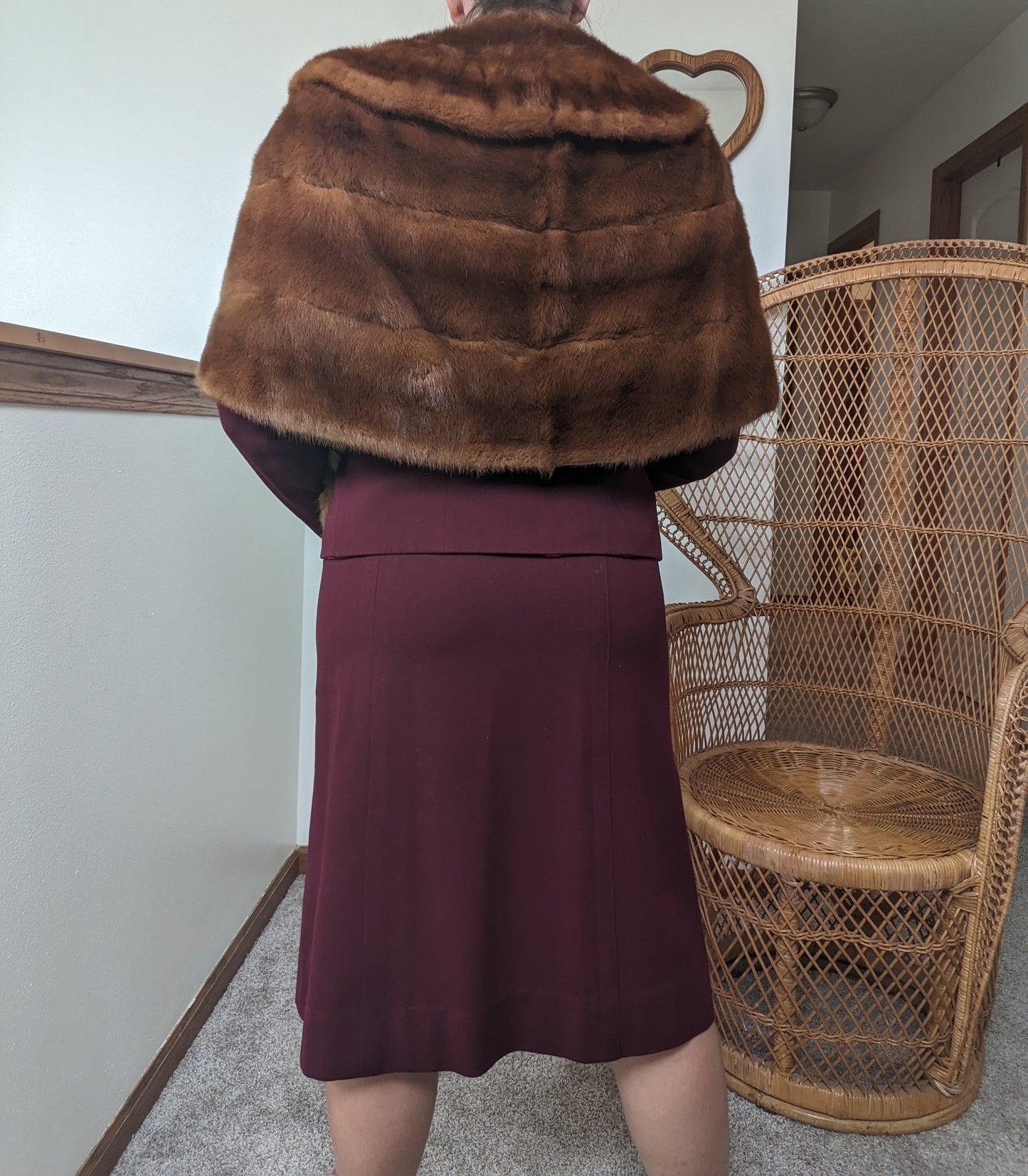 1940s fur capelet shawl