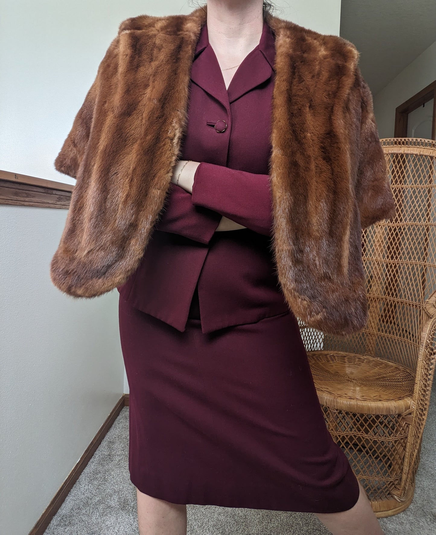 1940s fur capelet shawl