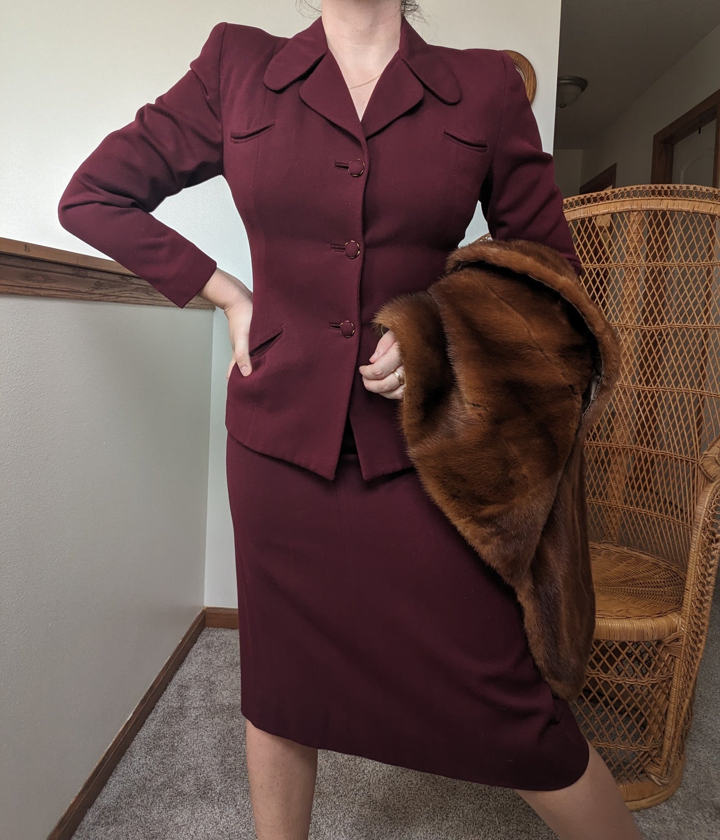 1940s fur capelet shawl