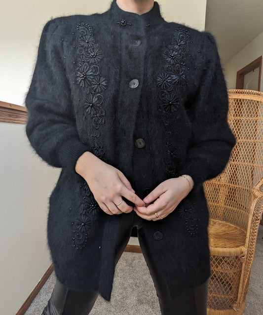 1980s furry cardigan sweater Cardigan Rad Bonnie's Vintage