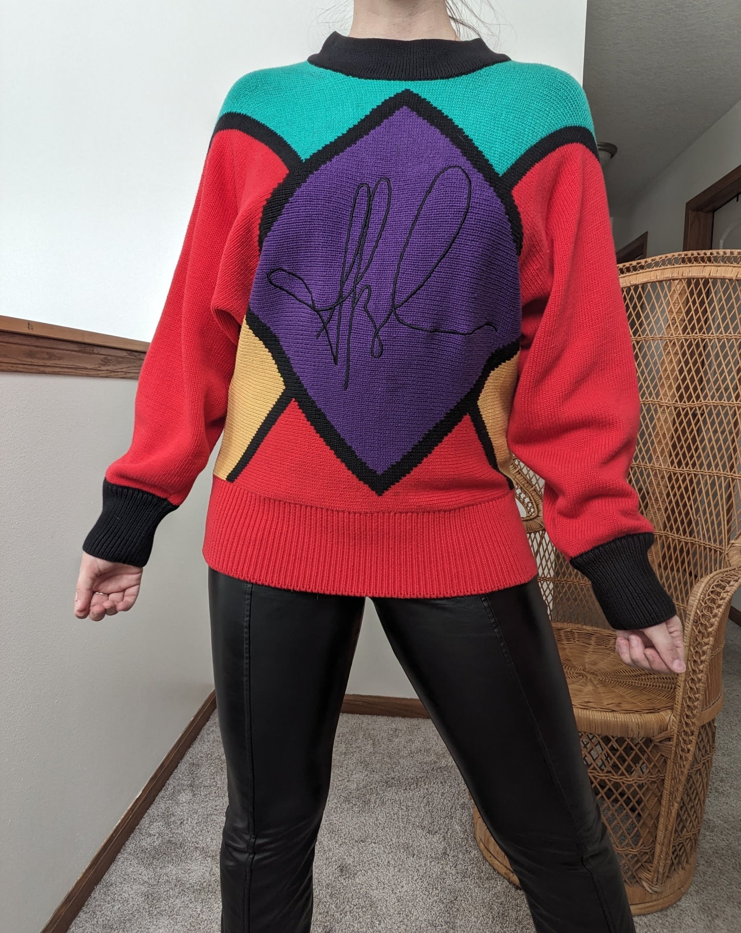 1980s Bloomingdale's color block sweater Sweater Rad Bonnie's Vintage