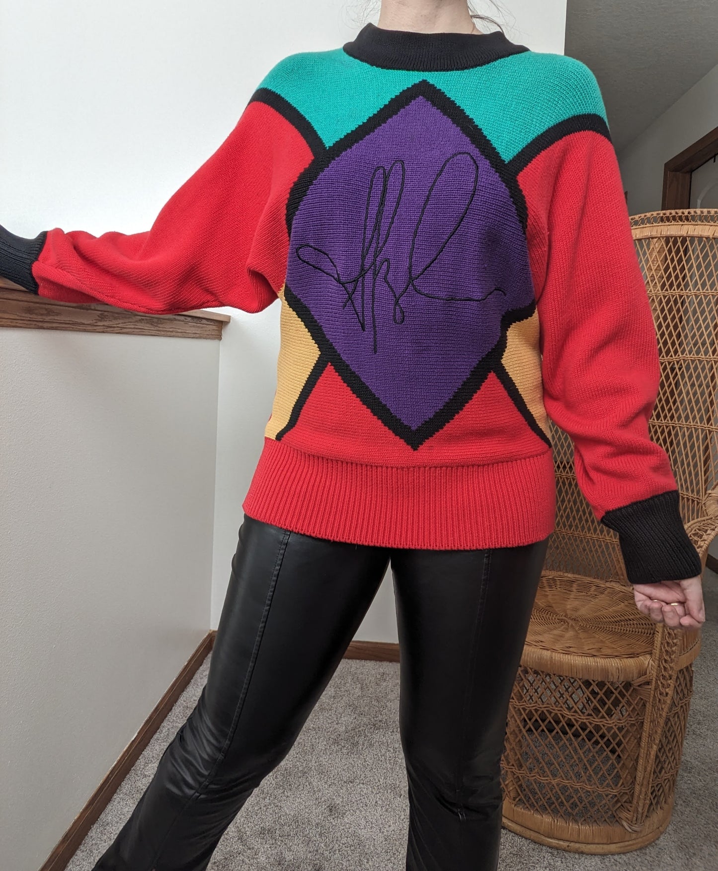 1980s Bloomingdale's color block sweater Sweater Rad Bonnie's Vintage