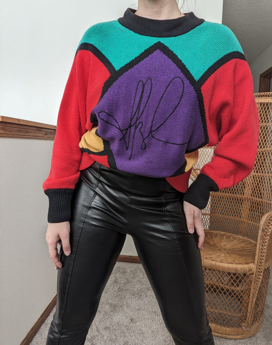 1980s Bloomingdale's color block sweater Sweater Rad Bonnie's Vintage
