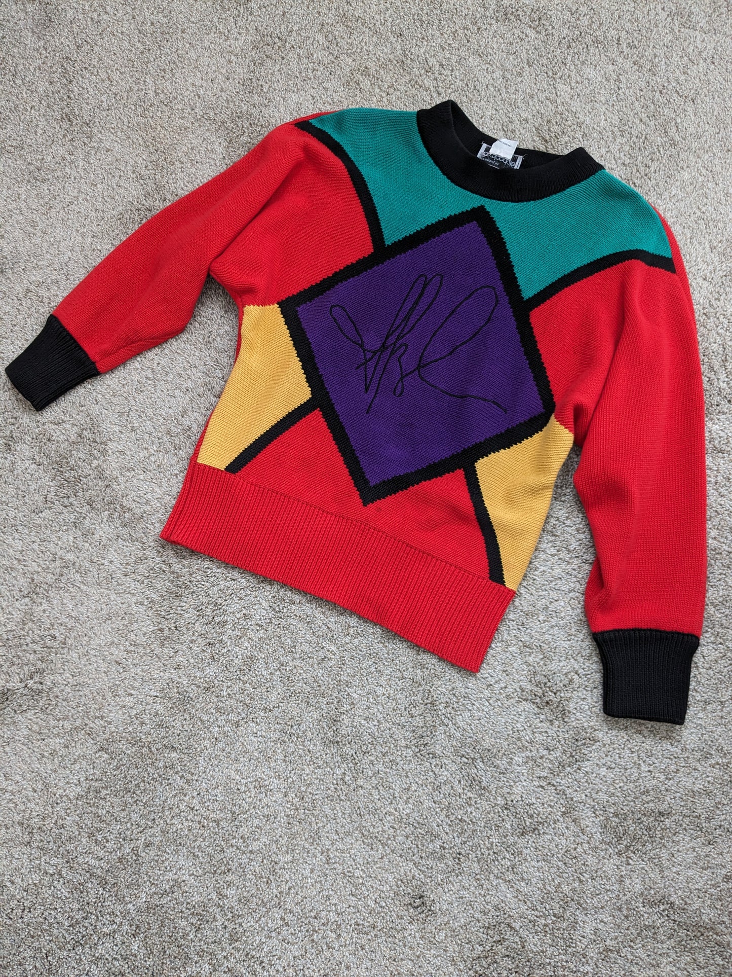 1980s Bloomingdale's color block sweater Sweater Rad Bonnie's Vintage