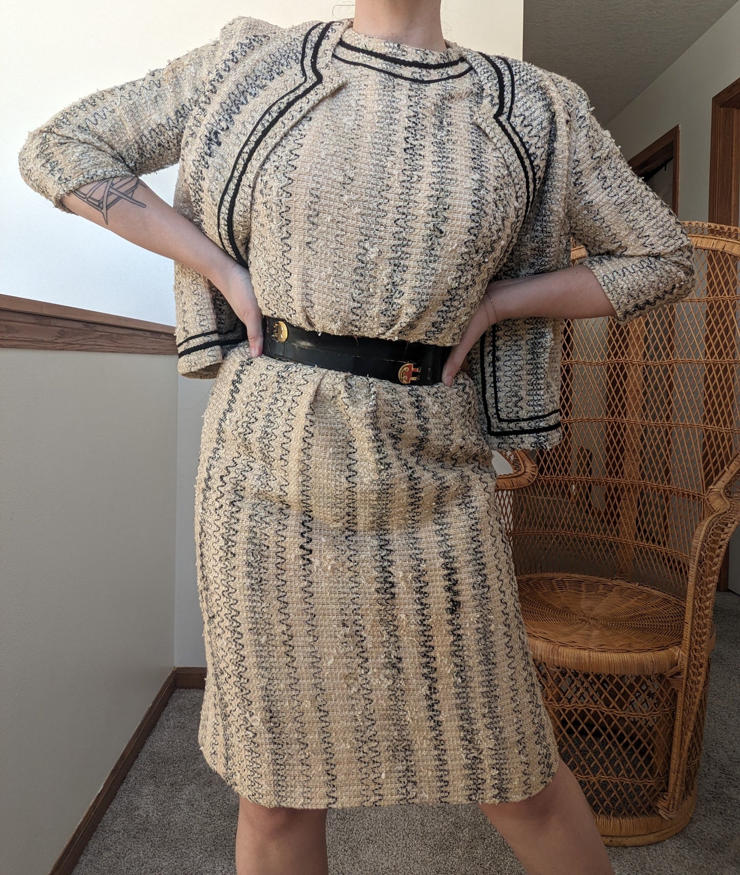 1950s tweed dress set