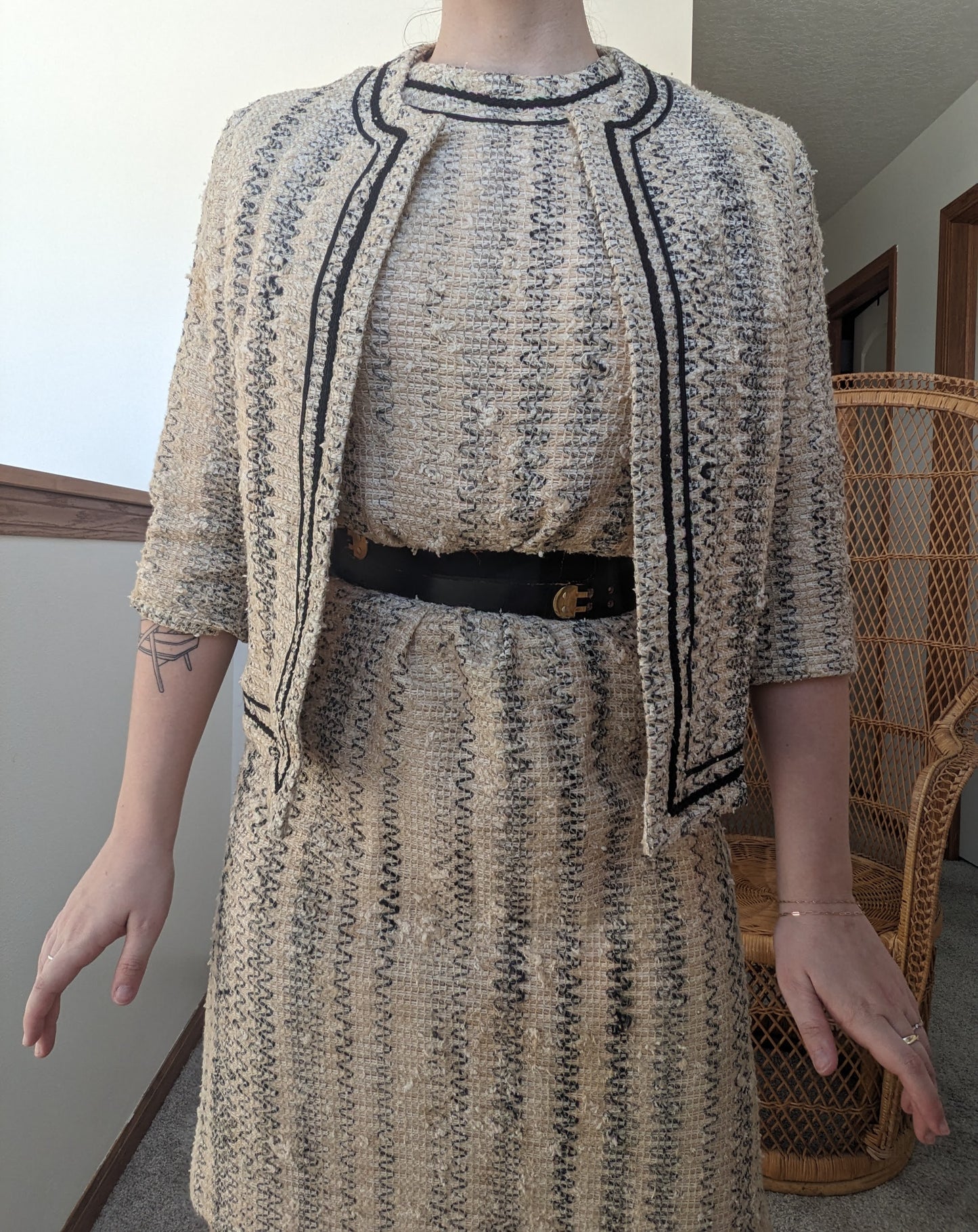 1950s tweed dress set