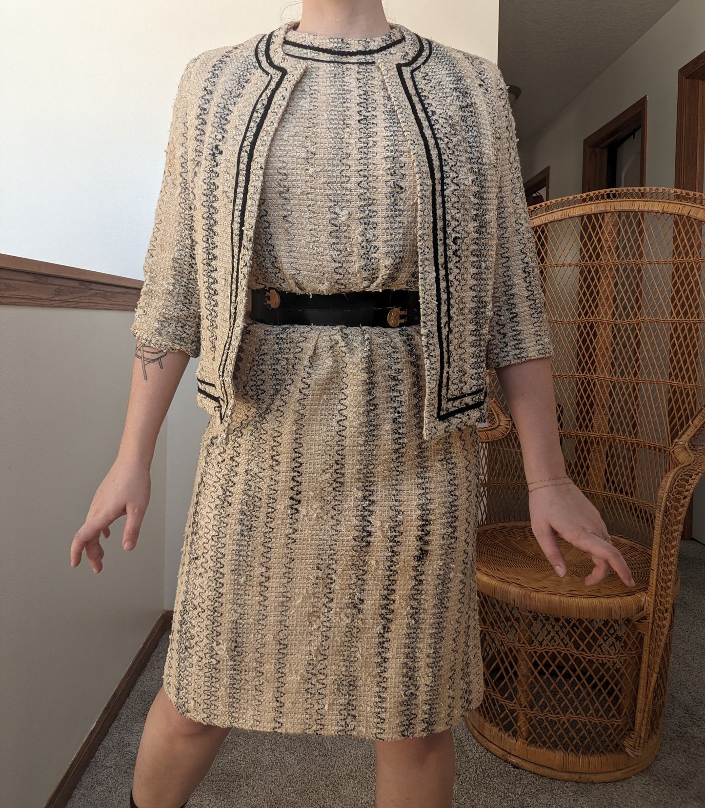 1950s tweed dress set
