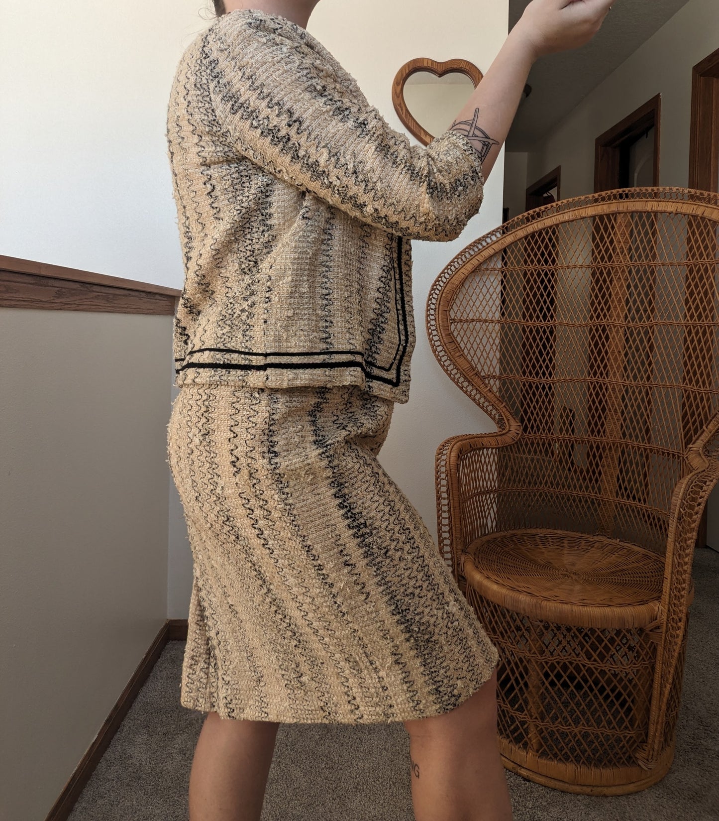 1950s tweed dress set