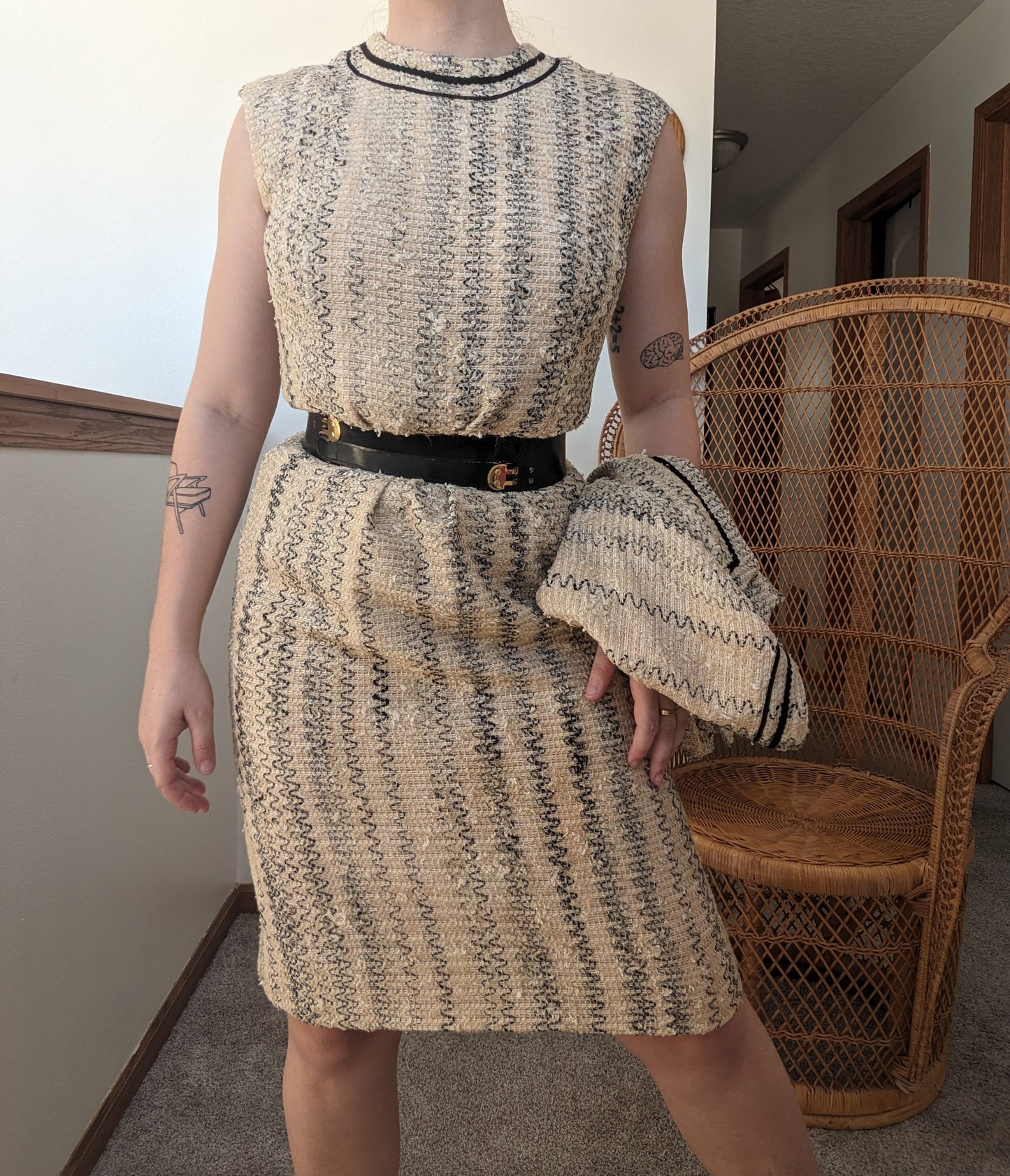 1950s tweed dress set
