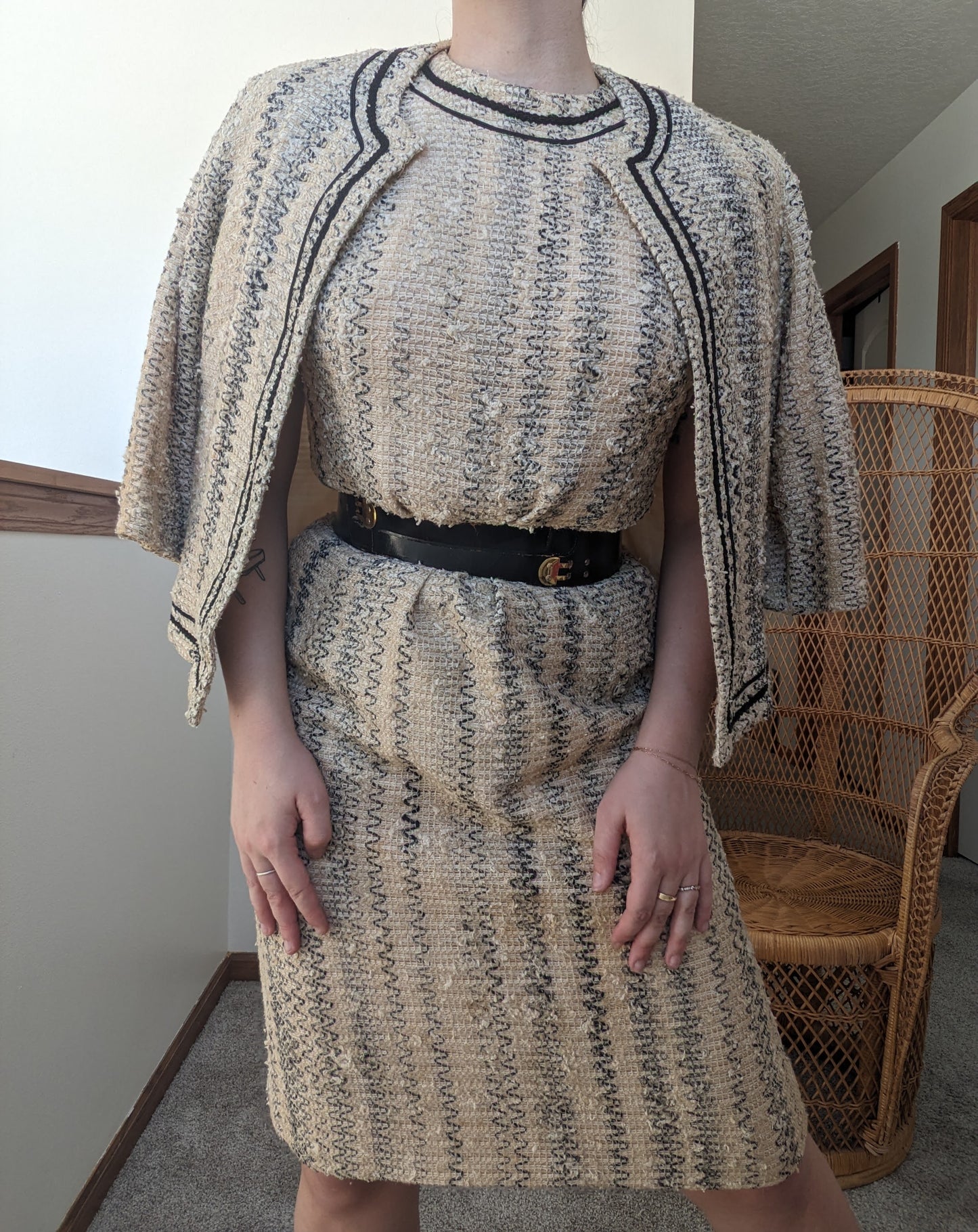 1950s tweed dress set