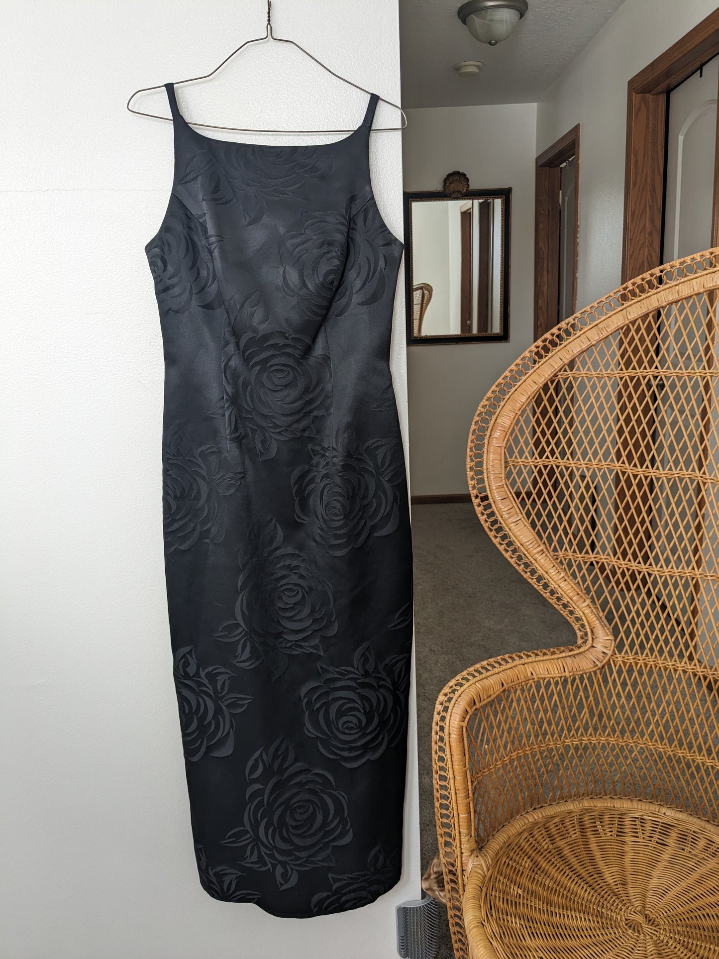 1990s black rose dress