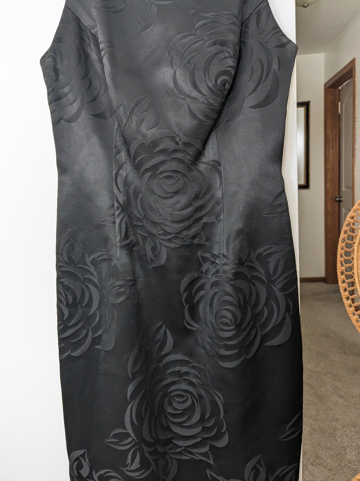 1990s black rose dress