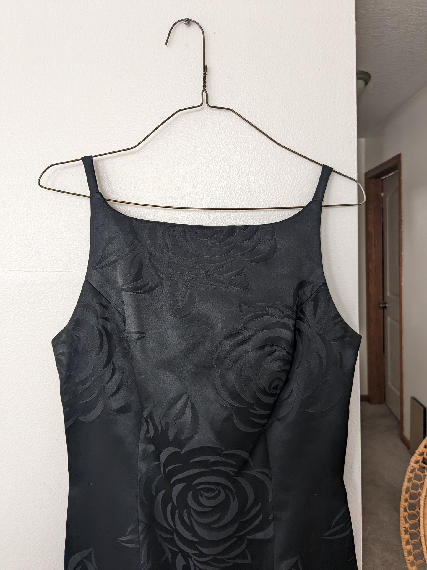 1990s black rose dress