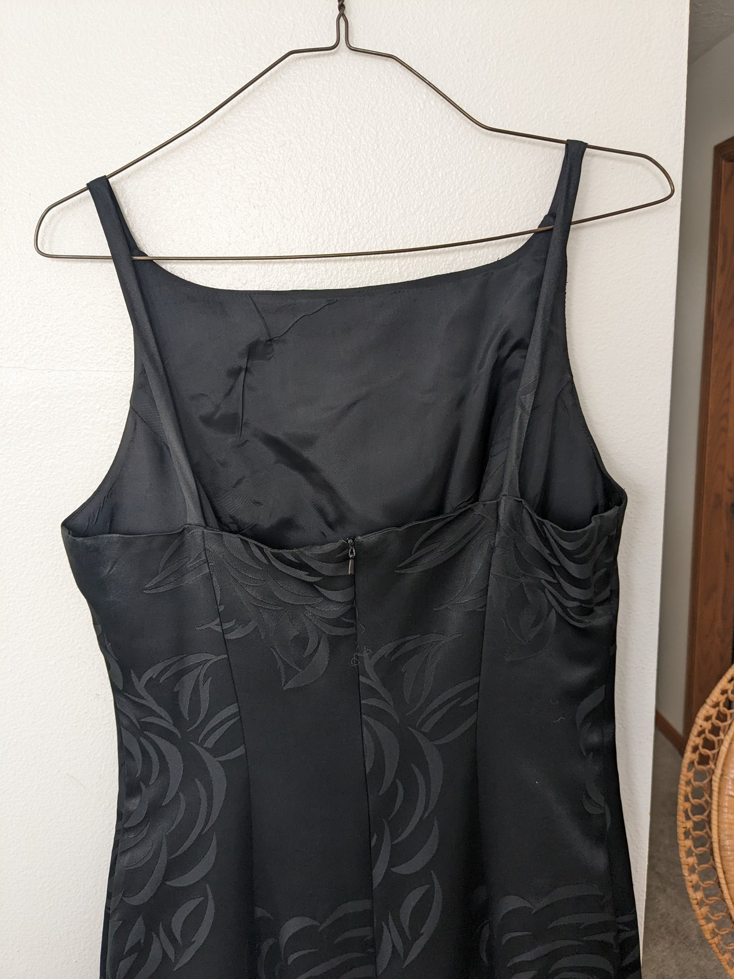 1990s black rose dress