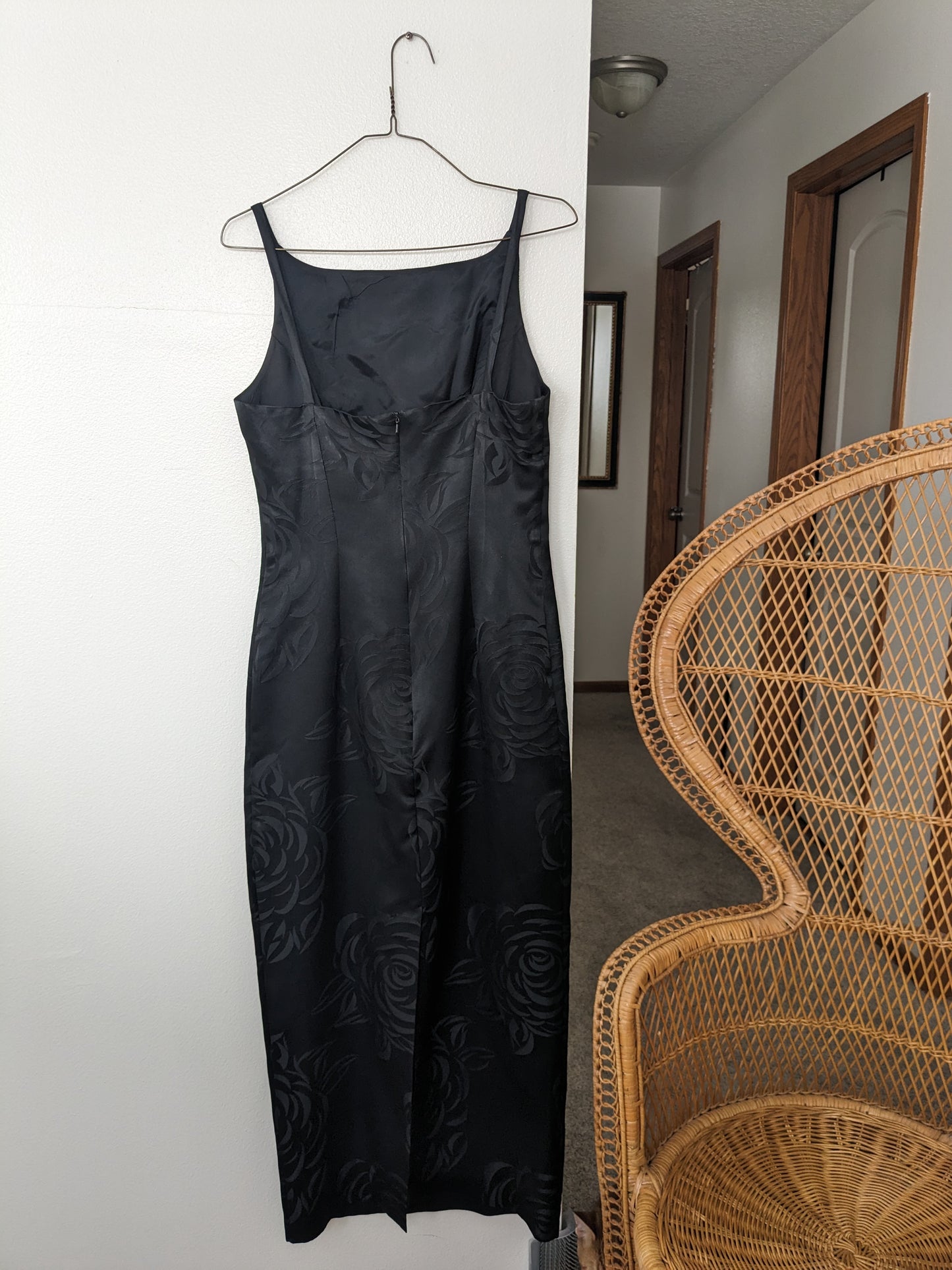 1990s black rose dress