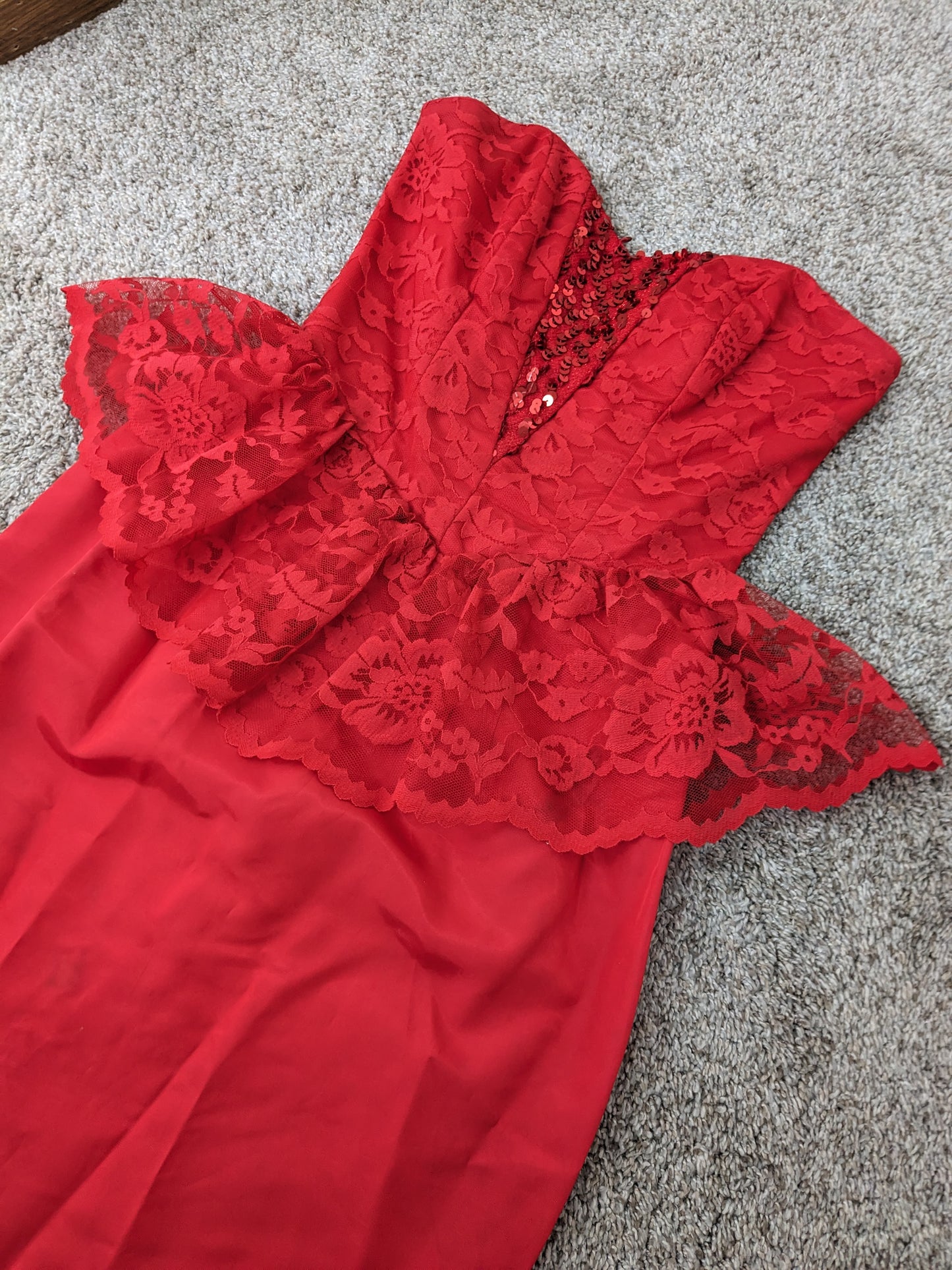 1980s sequin lace cocktail dress